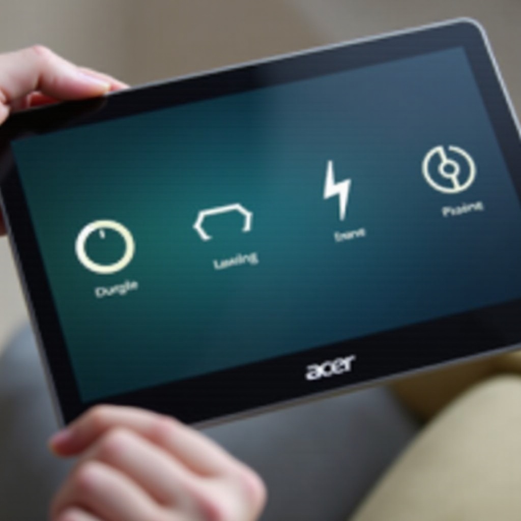 acer tablet charging symbols